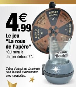 Promotions Le jeu la roue de l’apéro - Produit Maison - Bazarland - Valide de 14/12/2022 à 31/12/2022 chez Bazarland