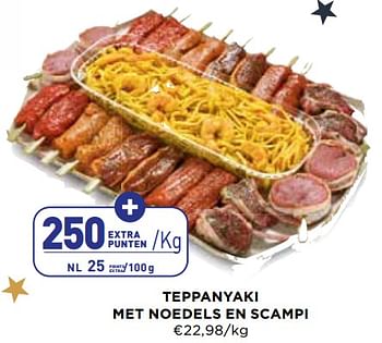 Promoties Teppanyaki met noedels en scampi - Huismerk - Renmans - Geldig van 23/12/2022 tot 31/12/2022 bij Renmans