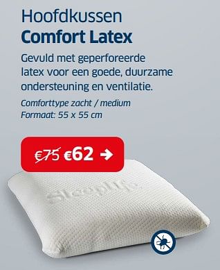 Promoties Hoofdkussen comfort latex - Huismerk - Sleeplife - Geldig van 02/01/2023 tot 31/01/2023 bij Sleeplife
