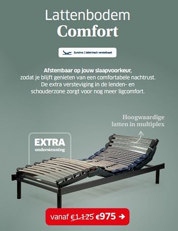Promotions Lattenbodem comfort - Produit Maison - Sleeplife - Valide de 02/01/2023 à 31/01/2023 chez Sleeplife