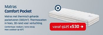 Promoties Matras comfort pocket - Huismerk - Sleeplife - Geldig van 02/01/2023 tot 31/01/2023 bij Sleeplife
