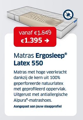 Promoties Matras ergosleep latex 550 - Huismerk - Sleeplife - Geldig van 02/01/2023 tot 31/01/2023 bij Sleeplife
