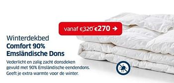 Promotions Winterdekbed comfort 90% emsländische dons - Produit Maison - Sleeplife - Valide de 02/01/2023 à 31/01/2023 chez Sleeplife