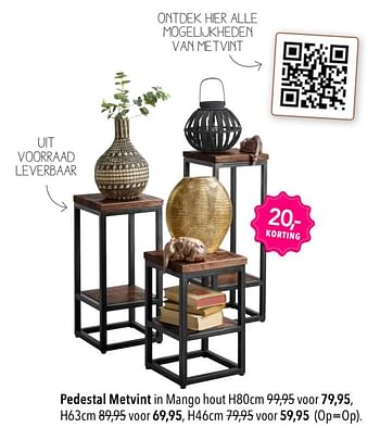 Promoties Pedestal metvint - Huismerk - Pronto Wonen - Geldig van 03/01/2023 tot 31/01/2023 bij Pronto Wonen