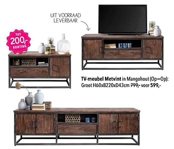 Promoties Tv-meubel metvint groot - Huismerk - Pronto Wonen - Geldig van 03/01/2023 tot 31/01/2023 bij Pronto Wonen