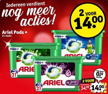 Promoties Ariel pods + - Ariel - Geldig van 27/12/2022 tot 01/01/2023 bij Kruidvat