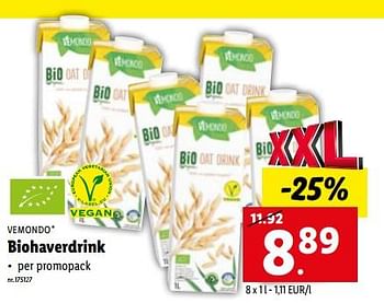 Promoties Biohaverdrink - Vemondo - Geldig van 02/01/2023 tot 07/01/2023 bij Lidl