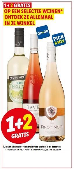 Promoties Di’vin mix mojito - Witte wijnen - Geldig van 02/01/2023 tot 07/01/2023 bij Lidl