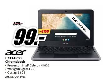 Promoties Acer c733-c788 chromebook - Acer - Geldig van 03/01/2023 tot 08/01/2023 bij Media Markt