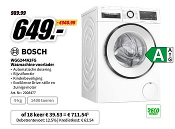 Belonend basketbal gras Bosch Bosch wgg244a3fg wasmachine voorlader - Promotie bij Media Markt