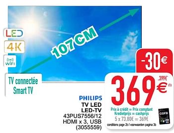LED 4K UHD Smart TV 43PUS7556/12
