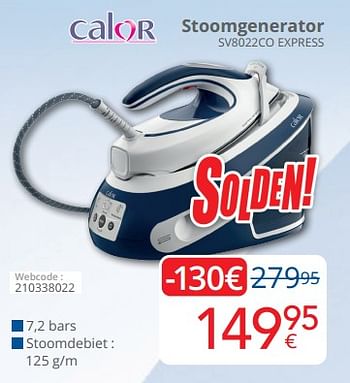 Promoties Calor stoomgenerator sv8022co express - Calor - Geldig van 03/01/2023 tot 31/01/2023 bij Eldi