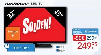 Promoties Digihome` led-tv f43dg20 - Digihome' - Geldig van 03/01/2023 tot 31/01/2023 bij Eldi