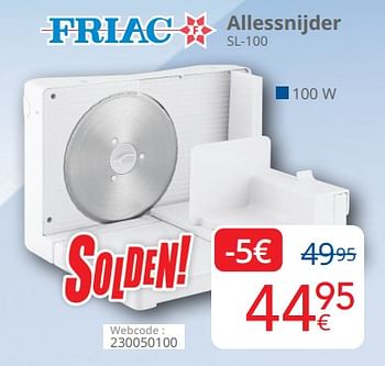 Promoties Friac allessnijder sl-100 - Friac - Geldig van 03/01/2023 tot 31/01/2023 bij Eldi