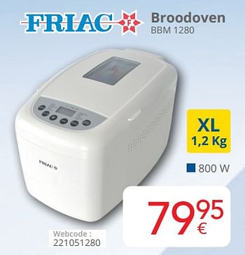 Promoties Friac broodoven bbm 1280 - Friac - Geldig van 03/01/2023 tot 31/01/2023 bij Eldi