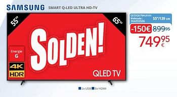 Promoties Samsung smart q-led ultra hd-tv qe55q67bauxnn - Samsung - Geldig van 03/01/2023 tot 31/01/2023 bij Eldi