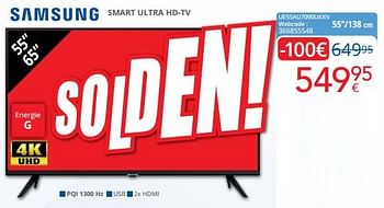 Promoties Samsung smart ultra hd-tv ue55au7090uxxn - Samsung - Geldig van 03/01/2023 tot 31/01/2023 bij Eldi