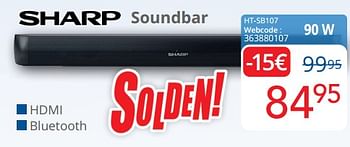 Promoties Sharp soundbar ht-sb107 - Sharp - Geldig van 03/01/2023 tot 31/01/2023 bij Eldi