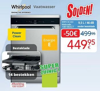 Promoties Whirlpool vaatwasser wrfc3c26x - Whirlpool - Geldig van 03/01/2023 tot 31/01/2023 bij Eldi