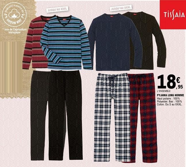 Tissaia Pyjama long homme En promotion chez E.Leclerc