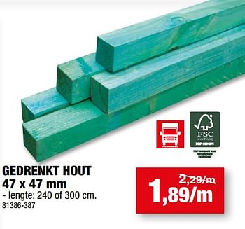 Promoties Gedrenkt hout - Huismerk - Hubo  - Geldig van 28/12/2022 tot 08/01/2023 bij Hubo