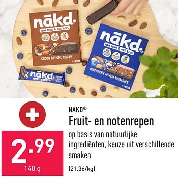 Promotions Fruit- en notenrepen - Nákd - Valide de 06/01/2023 à 13/01/2023 chez Aldi