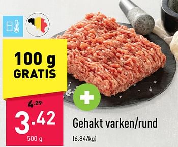 Promotions Gehakt varken-rund - Produit maison - Aldi - Valide de 02/01/2023 à 07/01/2023 chez Aldi