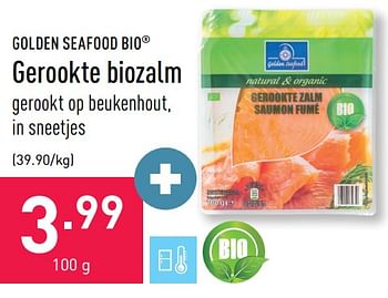 Promotions Gerookte biozalm - Golden Seafood - Valide de 02/01/2023 à 13/01/2023 chez Aldi