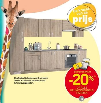 Promoties -20% op alle keukenmeubels paprika - Huismerk - Brico - Geldig van 04/01/2023 tot 30/01/2023 bij Brico