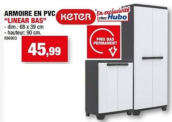 Promotions Armoire en pvc linear bas - Keter - Valide de 28/12/2022 à 08/01/2023 chez Hubo