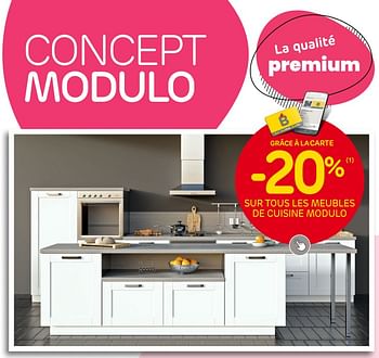 Promotions -20% sur tous les meubles de cuisine modulo - Produit maison - Brico - Valide de 04/01/2023 à 30/01/2023 chez Brico