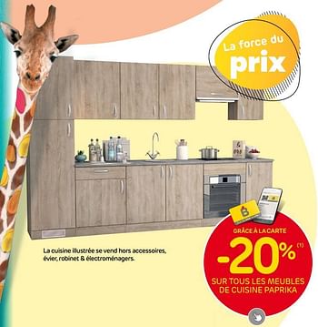 Promotions -20% sur tous les meubles de cuisine paprika - Produit maison - Brico - Valide de 04/01/2023 à 30/01/2023 chez Brico