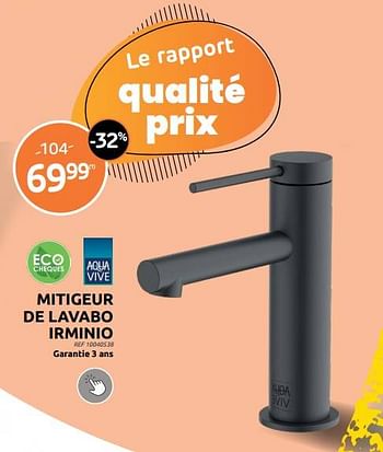 Promotions Mitigeur de lavabo irminio - AQUA VIVE - Valide de 04/01/2023 à 30/01/2023 chez Brico