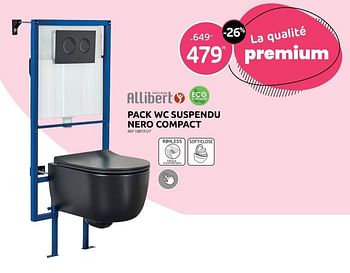 Promotions Pack wc suspendu nero compact - Allibert - Valide de 04/01/2023 à 30/01/2023 chez Brico