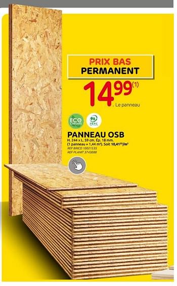 Promotions Panneau osb - Jéwé - Valide de 04/01/2023 à 30/01/2023 chez Brico