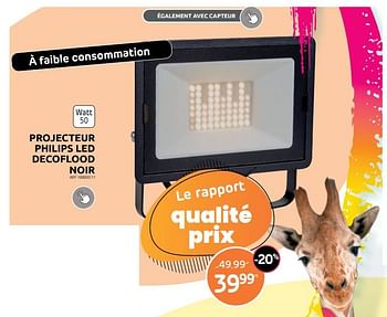 Promotions Projecteur philips led decoflood noir - Philips - Valide de 04/01/2023 à 30/01/2023 chez Brico