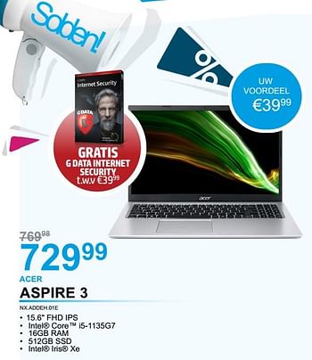 Promoties Acer aspire 3 nx.addeh.01e - Acer - Geldig van 02/01/2023 tot 31/01/2023 bij Auva