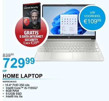 Promoties Hp home laptop 669r9ea#uug - HP - Geldig van 02/01/2023 tot 31/01/2023 bij Auva