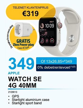 Promoties Apple watch se 4g 40mm - Apple - Geldig van 02/01/2023 tot 31/01/2023 bij Auva