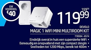 Promoties Devolo magic 1 wifi mini multiroom kit 770594 - 8574 - Devolo - Geldig van 02/01/2023 tot 31/01/2023 bij Auva