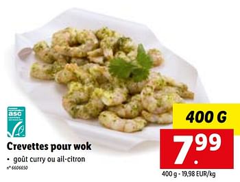 Promoties Crevettes pour wok - Huismerk - Lidl - Geldig van 09/01/2023 tot 14/01/2023 bij Lidl