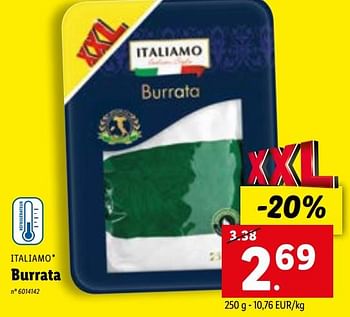 Promoties Burrata - Italiamo - Geldig van 09/01/2023 tot 14/01/2023 bij Lidl