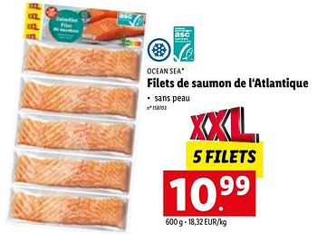 Promoties Filets de saumon de l‘atlantique - OceanSEa - Geldig van 09/01/2023 tot 14/01/2023 bij Lidl