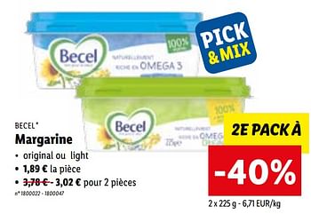 Promotions Margarine - Becel - Valide de 09/01/2023 à 14/01/2023 chez Lidl