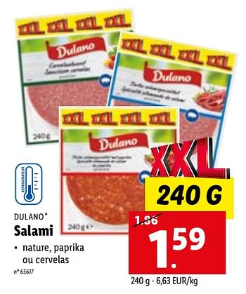 Promoties Salami - Dulano - Geldig van 09/01/2023 tot 14/01/2023 bij Lidl