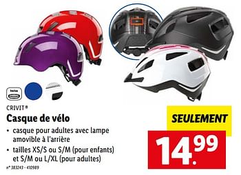 Promoties Casque de vélo - Crivit - Geldig van 09/01/2023 tot 14/01/2023 bij Lidl