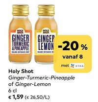 Holy shot ginger-turmeric-pineapple of ginger-lemon-Holy Shot
