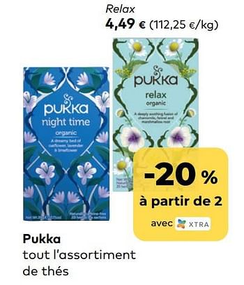 Promotions Pukka relax - Pukka - Valide de 02/01/2023 à 31/01/2023 chez Bioplanet
