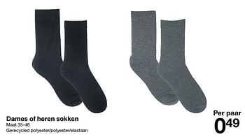 Promoties Dames of heren sokken - Huismerk - Zeeman  - Geldig van 31/12/2022 tot 06/01/2023 bij Zeeman