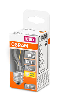 Osram ledlamp Retrofit Classic P warm wit E27 1,5W-Osram